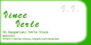 vince verle business card